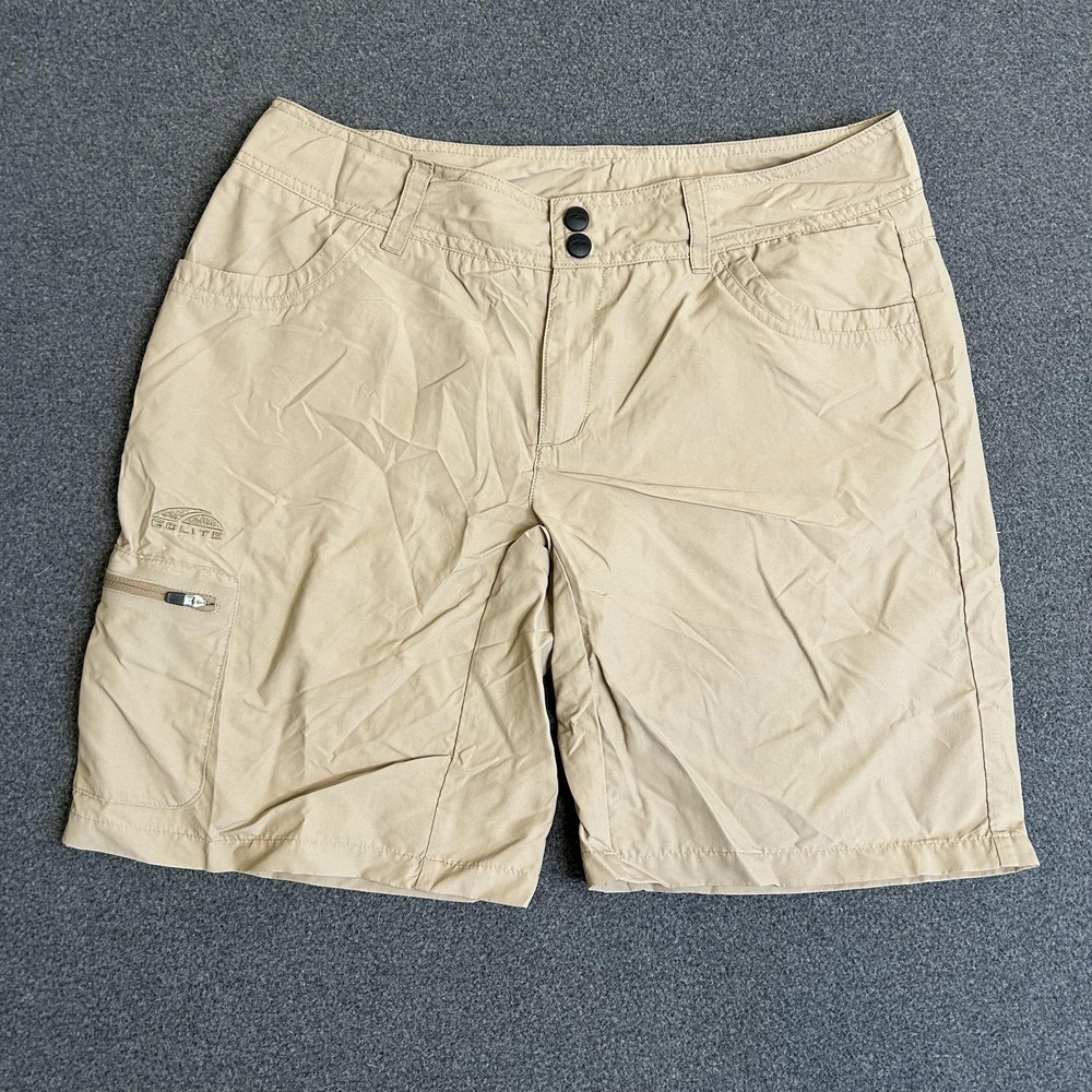 GoLite Cargo Shorts Mens Medium Beige Nylon Hiking Outdoor Travel Lightweight